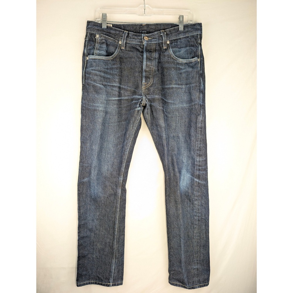 Wallace & Barnes Selvedge Denim Jeans Mens 30x32 Indigo Blue Button Fly USA Made